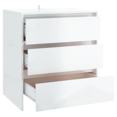 Skænk 70x41x75 cm konstrueret træ hvid højglans