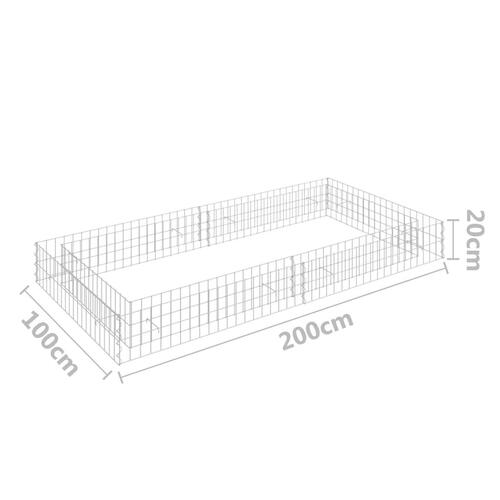 Gabion-højbed 200x100x20 cm galvaniseret stål