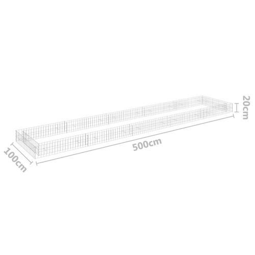 Gabion-højbed 500x100x20 cm galvaniseret stål