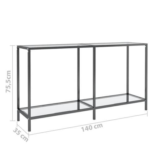 Konsolbord 140x35x75,5 cm hærdet glas transparent