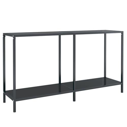 Konsolbord 140x35x75,5 cm hærdet glas sort