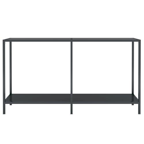 Konsolbord 140x35x75,5 cm hærdet glas sort