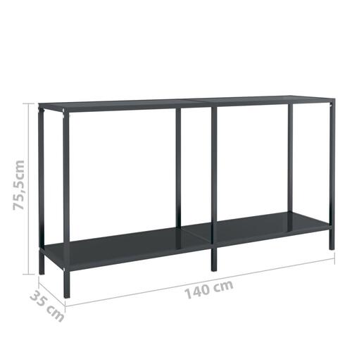 Konsolbord 140x35x75,5 cm hærdet glas sort