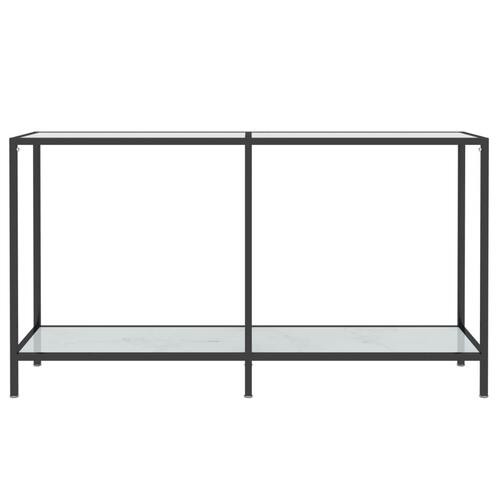 Konsolbord 140x35x75,5 cm hærdet glas hvid
