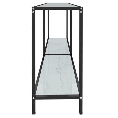 Konsolbord 140x35x75,5 cm hærdet glas hvid