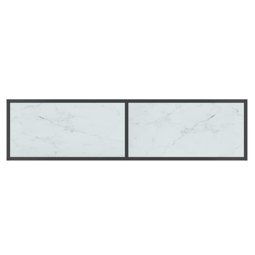 Konsolbord 140x35x75,5 cm hærdet glas hvid