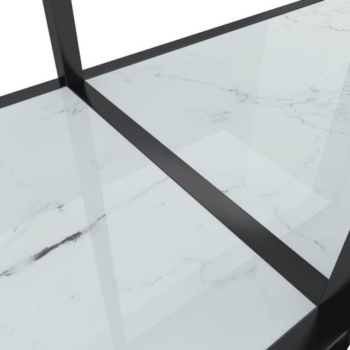 Konsolbord 140x35x75,5 cm hærdet glas hvid
