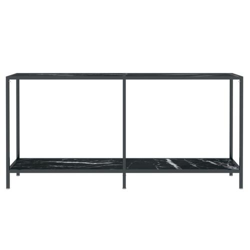 Konsolbord 160x35x75,5 cm hærdet glas sort