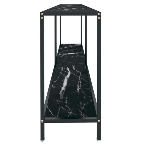 Konsolbord 160x35x75,5 cm hærdet glas sort