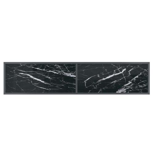 Konsolbord 160x35x75,5 cm hærdet glas sort