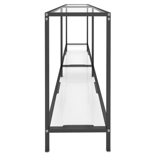 Konsolbord 180x35x75,5 cm hærdet glas transparent