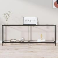 Konsolbord 200x35x75,5 cm hærdet glas transparent