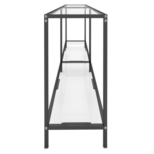 Konsolbord 200x35x75,5 cm hærdet glas transparent