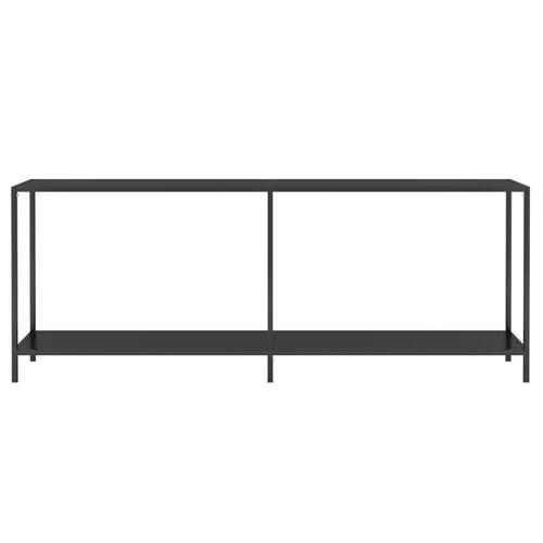 Konsolbord 200x35x75,5 cm hærdet glas sort