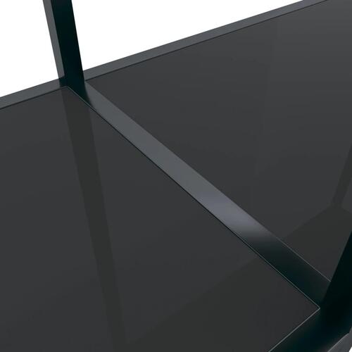 Konsolbord 200x35x75,5 cm hærdet glas sort