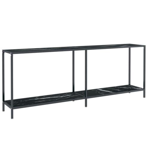 Konsolbord 200x35x75,5 cm hærdet glas sort