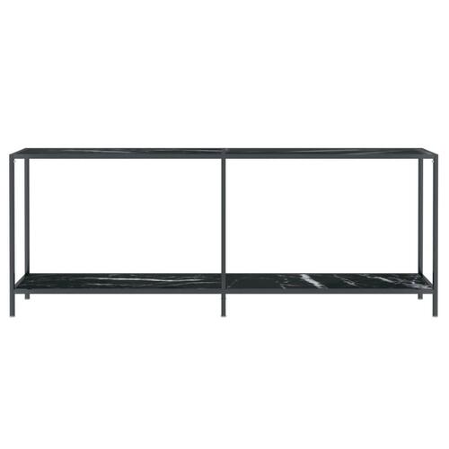 Konsolbord 200x35x75,5 cm hærdet glas sort