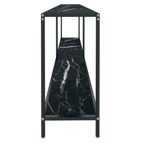 Konsolbord 200x35x75,5 cm hærdet glas sort
