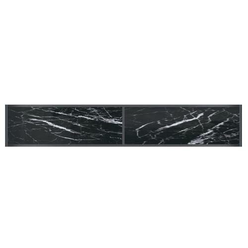 Konsolbord 200x35x75,5 cm hærdet glas sort