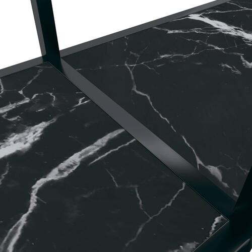 Konsolbord 200x35x75,5 cm hærdet glas sort