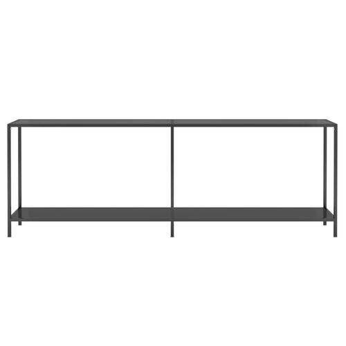 Konsolbord 220x35x75,5 cm hærdet glas sort