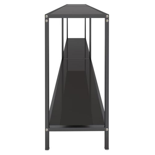 Konsolbord 220x35x75,5 cm hærdet glas sort