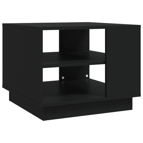 Sofabord 55x55x43 cm konstrueret træ sort