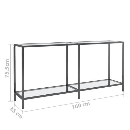 Konsolbord 160x35x75,5 cm hærdet glas transparent