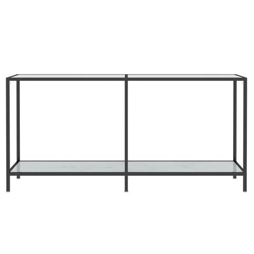 Konsolbord 160x35x75,5 cm hærdet glas hvid