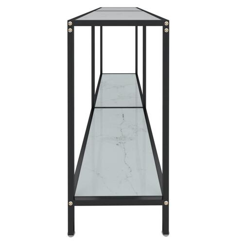 Konsolbord 160x35x75,5 cm hærdet glas hvid