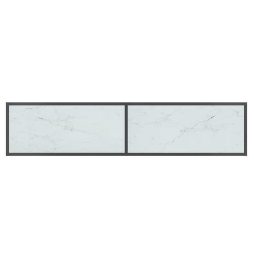 Konsolbord 160x35x75,5 cm hærdet glas hvid