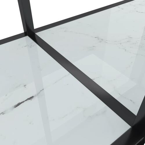 Konsolbord 160x35x75,5 cm hærdet glas hvid