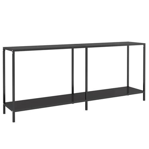 Konsolbord 180x35x75,5 cm hærdet glas sort