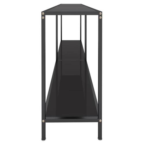 Konsolbord 180x35x75,5 cm hærdet glas sort