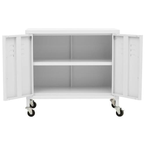 Opbevaringsskab 60x35x56 cm stål hvid