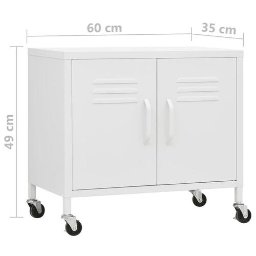 Opbevaringsskab 60x35x56 cm stål hvid