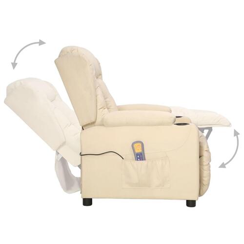 Massagestol stof cremefarvet