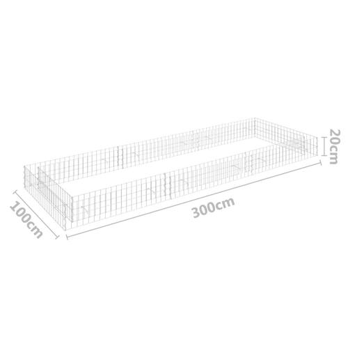 Gabion-højbed 300x100x20 cm galvaniseret stål