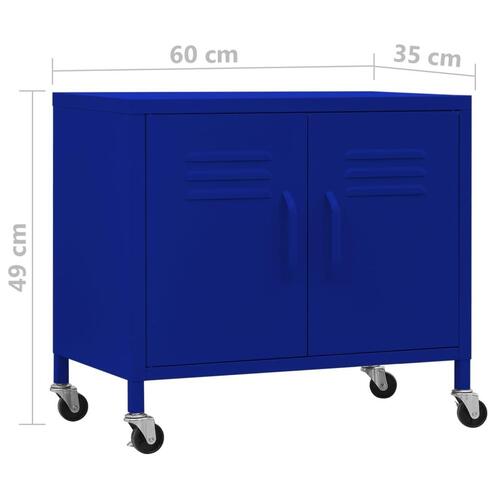 Opbevaringsskab 60x35x56 cm stål marineblå