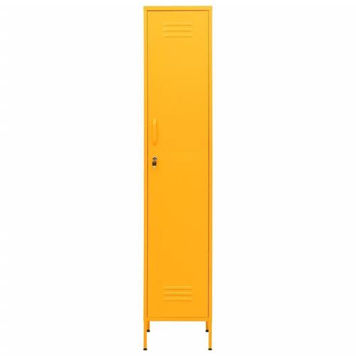 Skab 35x46x180 cm stål sennepsgul
