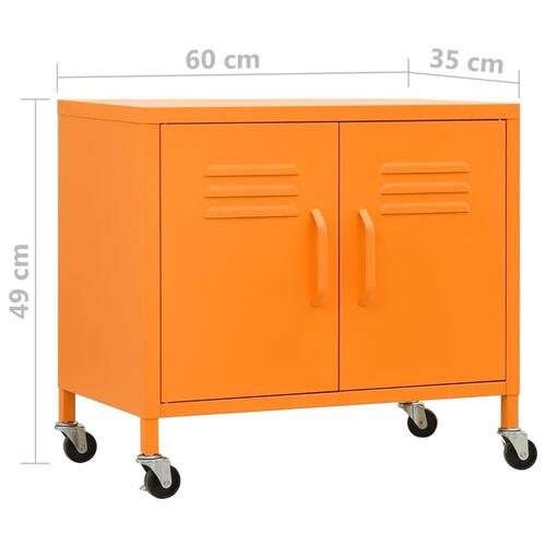 Opbevaringsskab 60x35x56 cm stål orange