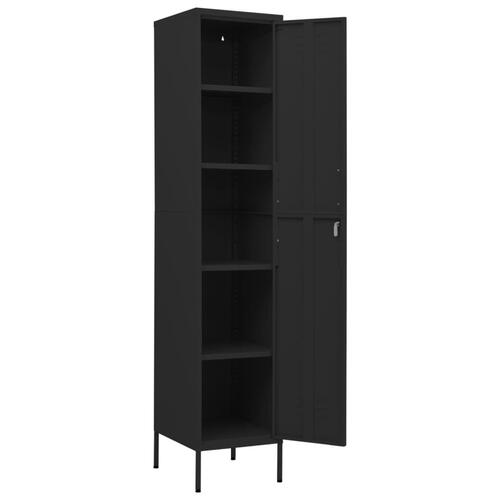 Skab 35x46x180 cm stål sort