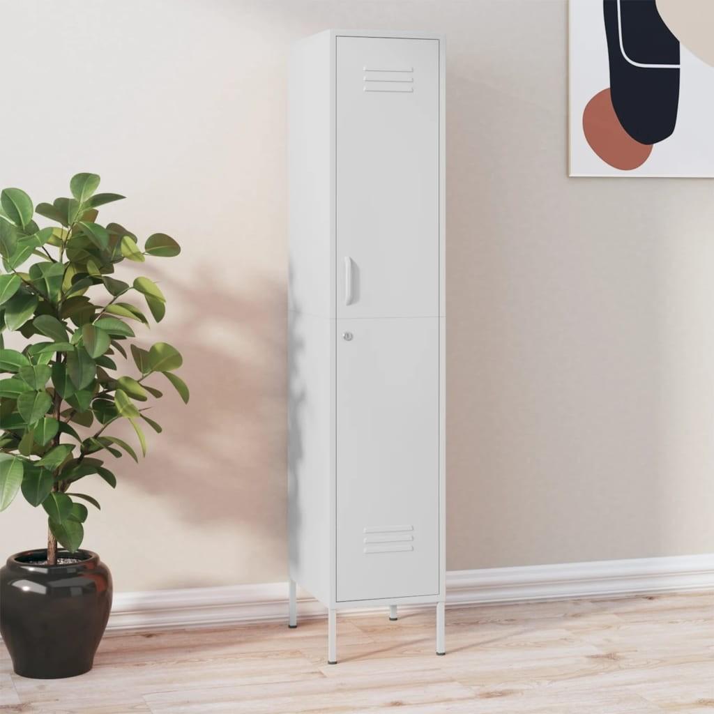 Skab 35x46x180 cm stål hvid
