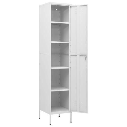 Skab 35x46x180 cm stål hvid