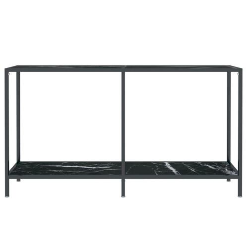 Konsolbord 140x35x75,5 cm hærdet glas sort