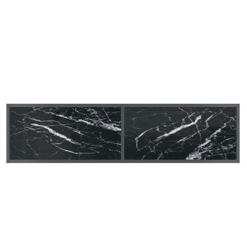 Konsolbord 140x35x75,5 cm hærdet glas sort