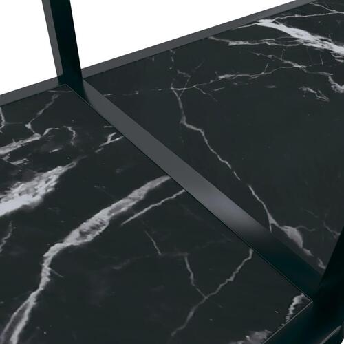 Konsolbord 140x35x75,5 cm hærdet glas sort
