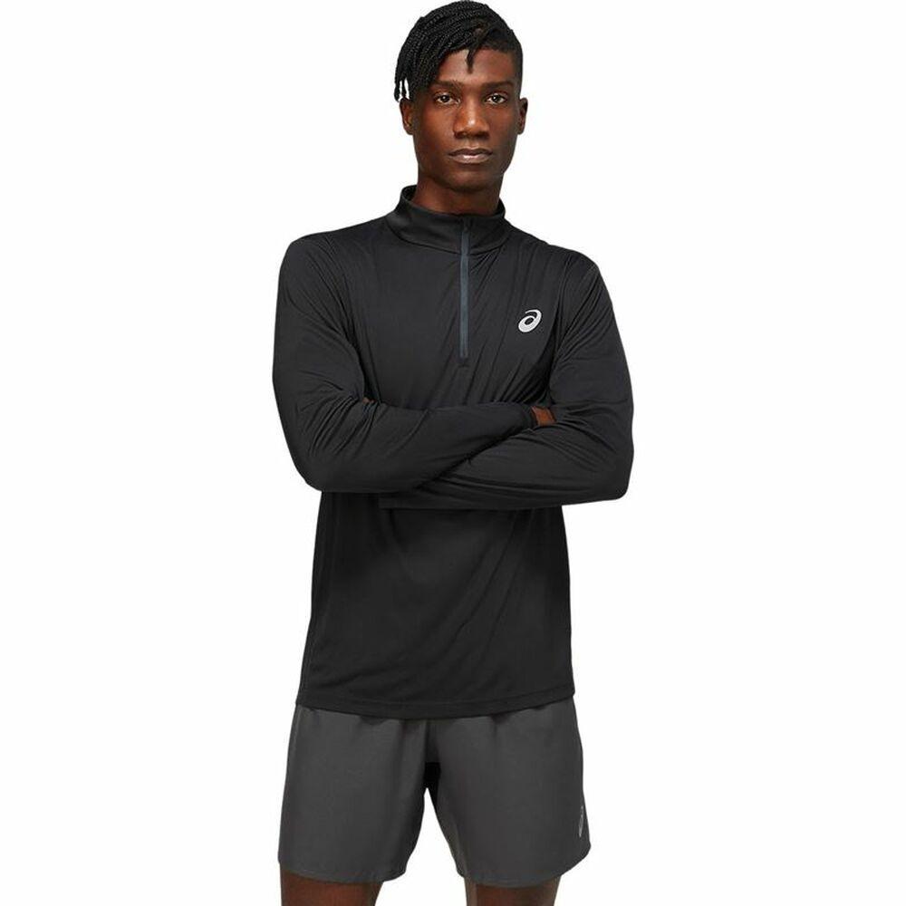Langærmet T-shirt til Mænd Asics Core 1/2 Sort Med lynlås L