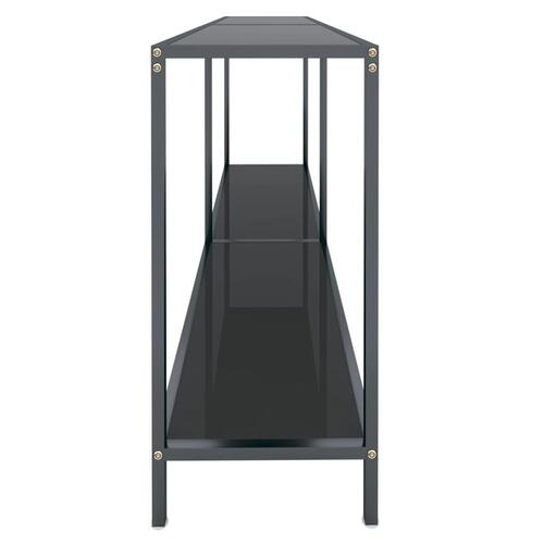 Konsolbord 160x35x75,5 cm hærdet glas sort