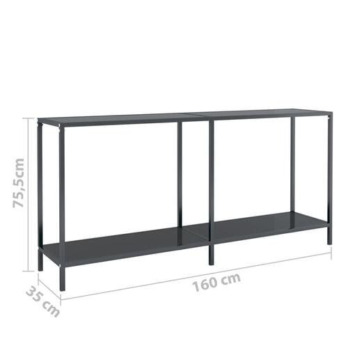 Konsolbord 160x35x75,5 cm hærdet glas sort